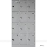 Tủ Locker 12 cánh TU-K12 - Rộng: 915 x Sâu: 450 x Cao: 1830 mm - ghi bạc - sắt sơn tĩnh điện
