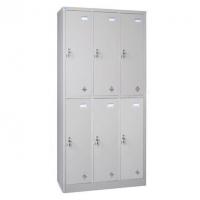 Tủ locker 6 ngăn CAT982-3K - R915xS450xC1830 - ghi - sắt sơn tĩnh điện