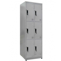 Tủ LOCKER 6 CÁNH 6C2K - W:619 ; D:450 ; H: 1830 ; - ghi - sắt sơn tĩnh điện