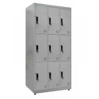 Tủ Locker để đồ cá nhân 9 cánh - Cao: 1830mm, Rộng: 916mm, Sâu: 450mm - ghi bạc - sắt sơn tĩnh điện